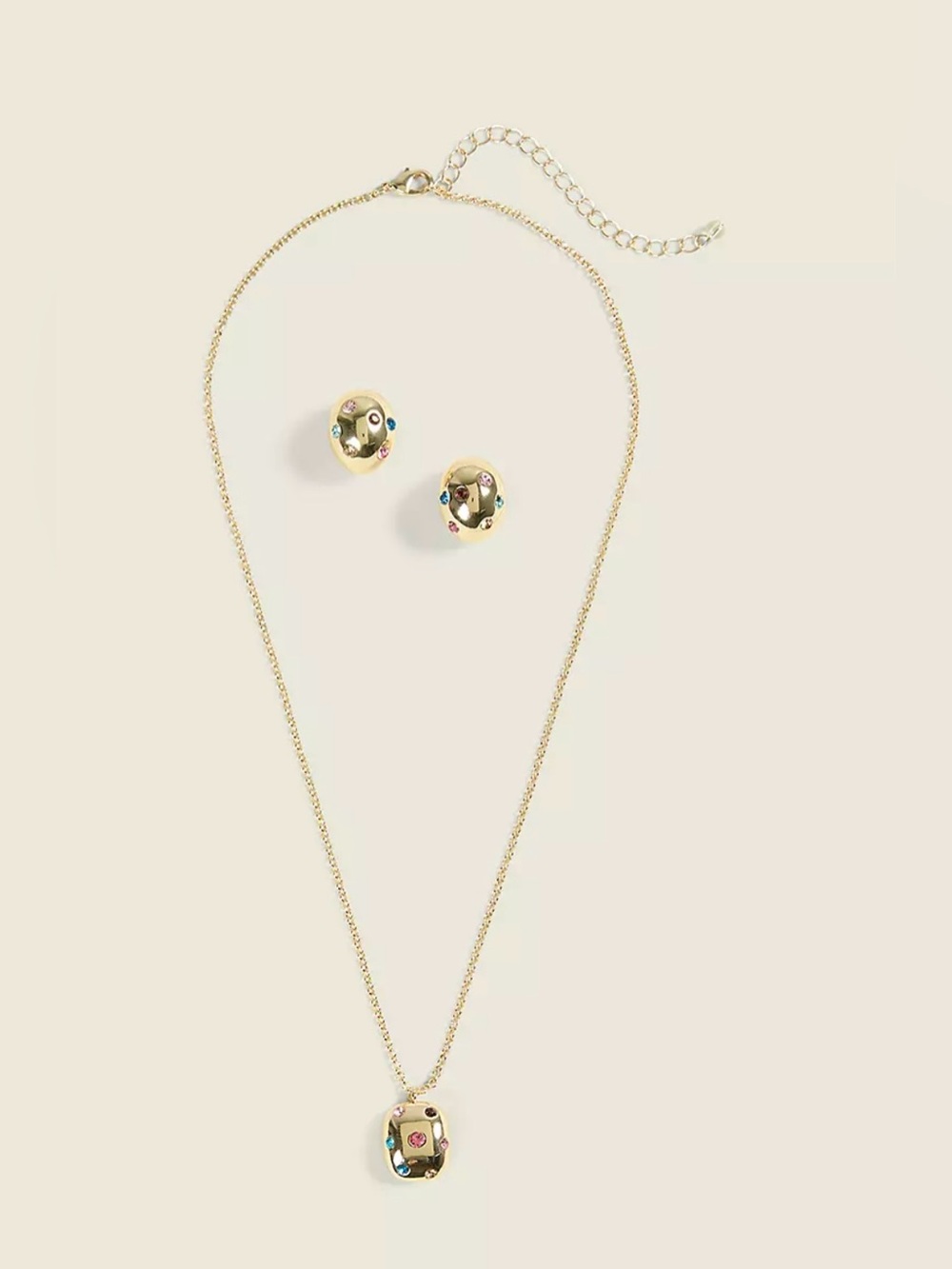 🆕Abstract Multi-Color Stone Necklace & Earrings Set